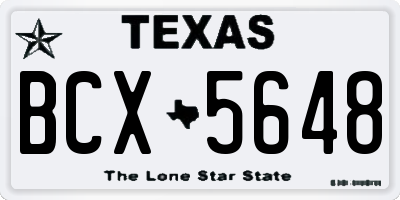 TX license plate BCX5648