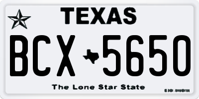 TX license plate BCX5650