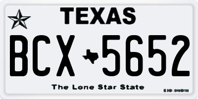 TX license plate BCX5652