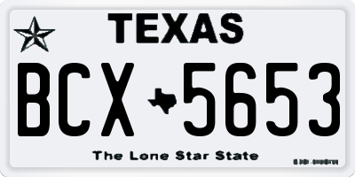 TX license plate BCX5653