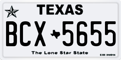 TX license plate BCX5655