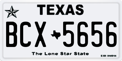 TX license plate BCX5656