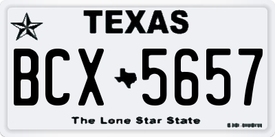 TX license plate BCX5657