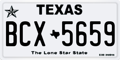 TX license plate BCX5659