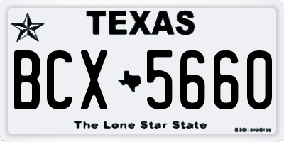 TX license plate BCX5660