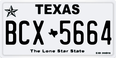 TX license plate BCX5664
