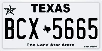 TX license plate BCX5665