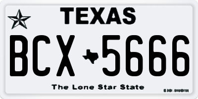 TX license plate BCX5666