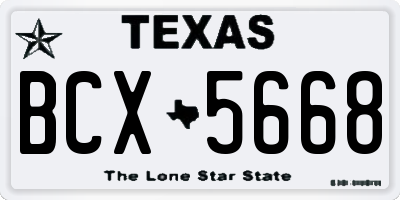 TX license plate BCX5668