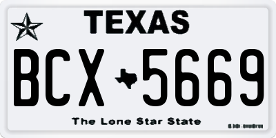 TX license plate BCX5669