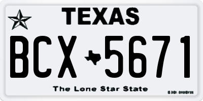 TX license plate BCX5671