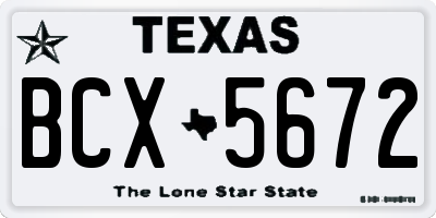 TX license plate BCX5672