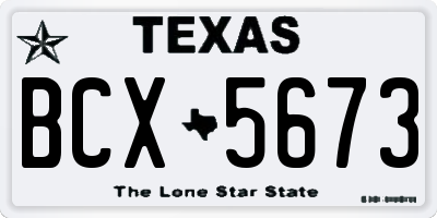 TX license plate BCX5673