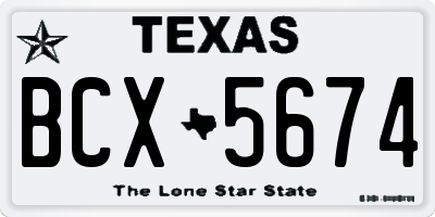 TX license plate BCX5674