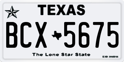 TX license plate BCX5675