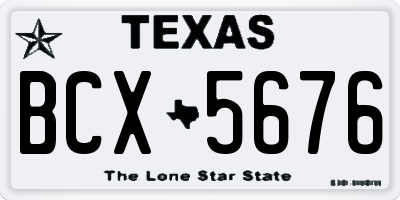 TX license plate BCX5676