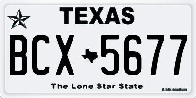 TX license plate BCX5677