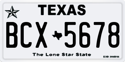 TX license plate BCX5678