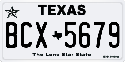 TX license plate BCX5679