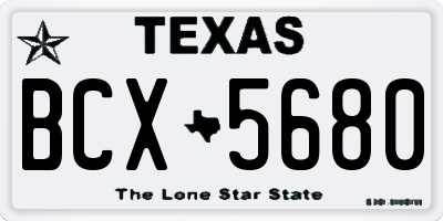 TX license plate BCX5680