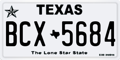 TX license plate BCX5684