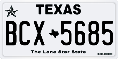 TX license plate BCX5685