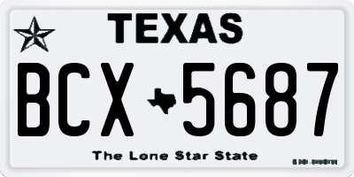 TX license plate BCX5687