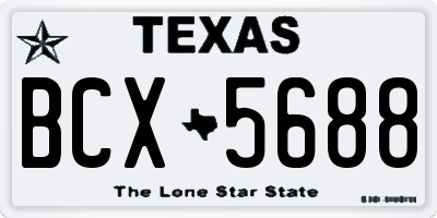 TX license plate BCX5688