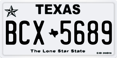 TX license plate BCX5689
