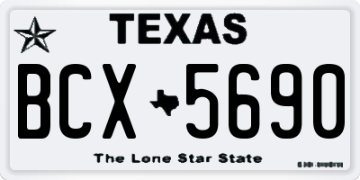 TX license plate BCX5690