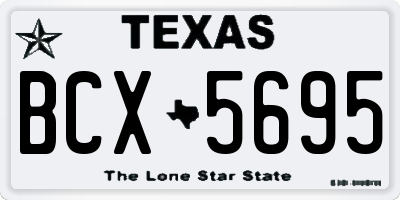 TX license plate BCX5695