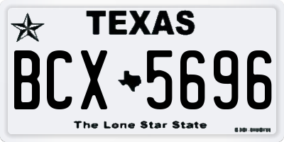 TX license plate BCX5696
