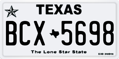 TX license plate BCX5698