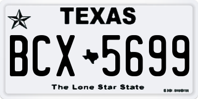 TX license plate BCX5699