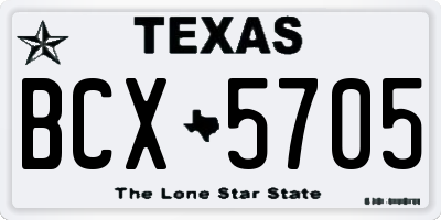 TX license plate BCX5705