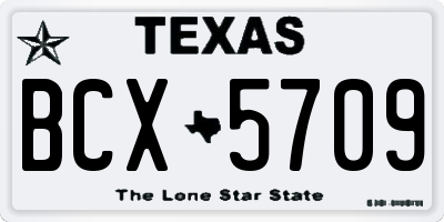 TX license plate BCX5709
