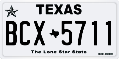 TX license plate BCX5711