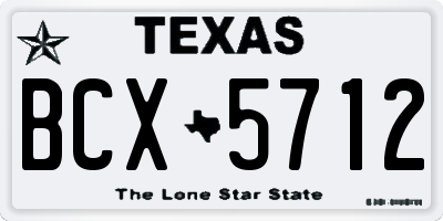 TX license plate BCX5712