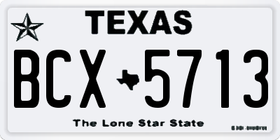 TX license plate BCX5713