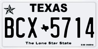 TX license plate BCX5714