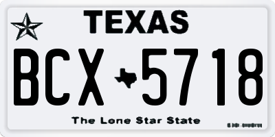 TX license plate BCX5718