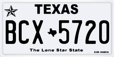TX license plate BCX5720