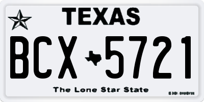 TX license plate BCX5721