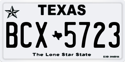 TX license plate BCX5723
