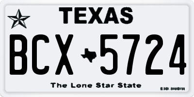 TX license plate BCX5724