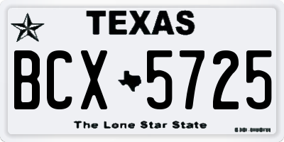 TX license plate BCX5725
