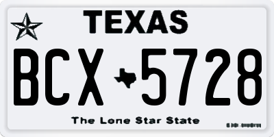 TX license plate BCX5728