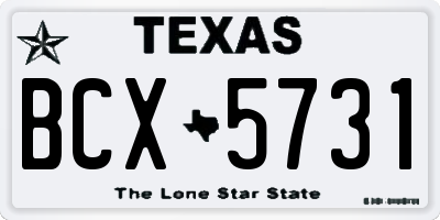 TX license plate BCX5731