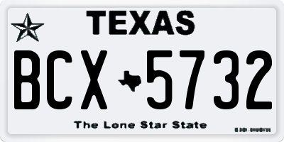 TX license plate BCX5732