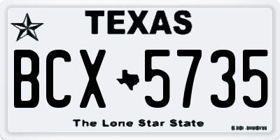 TX license plate BCX5735